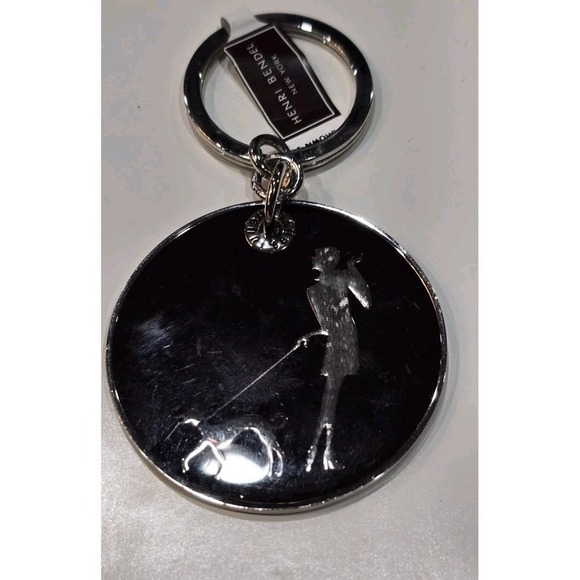 New Rear Vintage , Henri Bendel Enamel Crystal Key Chain Fob Purse Bag charm - Picture 2 of 7